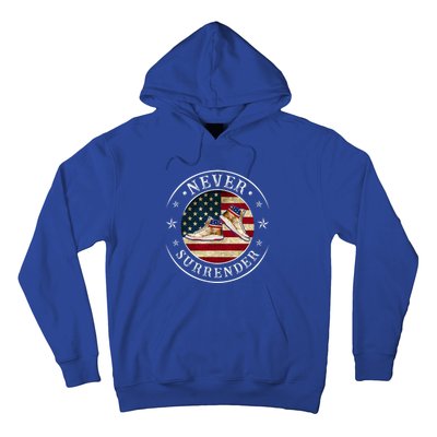 Never Surrender Gold Sneaker Donald Trump 4th Of July Gift Hoodie