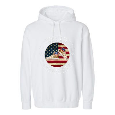 Never Surrender Gold Sneaker Donald Trump 4th Of July Gift Garment-Dyed Fleece Hoodie