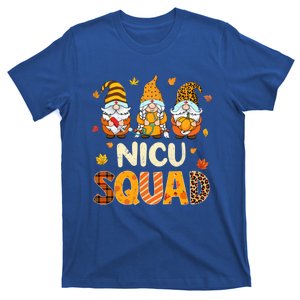 Nicu Squad Gnome Nurse Leopard Thanksgiving Fall Stethoscope Gift T-Shirt