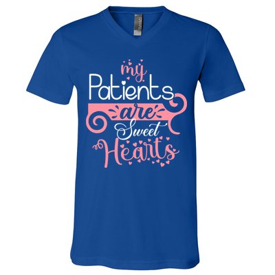 Nursing Student Gift My Patients Are My Valentines Funny Nurse Gift V-Neck T-Shirt
