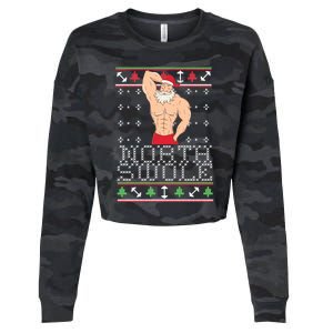 North Swole Great Gift Ugly Christmas Sweater Fit Sexy Santa Cropped Pullover Crew