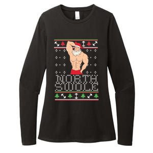 North Swole Great Gift Ugly Christmas Sweater Fit Sexy Santa Womens CVC Long Sleeve Shirt