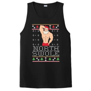 North Swole Great Gift Ugly Christmas Sweater Fit Sexy Santa PosiCharge Competitor Tank