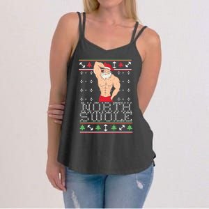 North Swole Great Gift Ugly Christmas Sweater Fit Sexy Santa Women's Strappy Tank