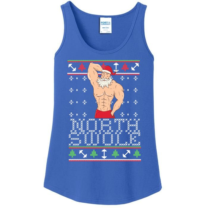 North Swole Great Gift Ugly Christmas Sweater Fit Sexy Santa Ladies Essential Tank