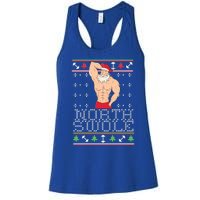 North Swole Great Gift Ugly Christmas Sweater Fit Sexy Santa Women's Racerback Tank