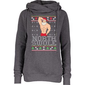 North Swole Great Gift Ugly Christmas Sweater Fit Sexy Santa Womens Funnel Neck Pullover Hood