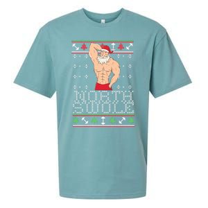 North Swole Great Gift Ugly Christmas Sweater Fit Sexy Santa Sueded Cloud Jersey T-Shirt