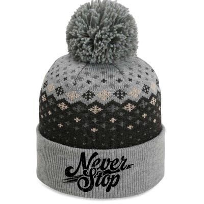 Never Stop Gym Motivation Print The Baniff Cuffed Pom Beanie