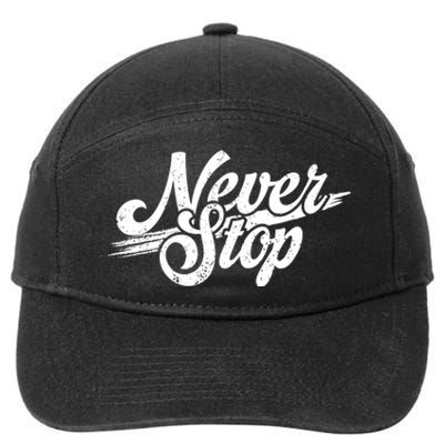 Never Stop Gym Motivation Print 7-Panel Snapback Hat