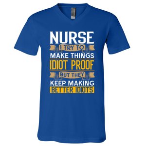 Nurse Sarcastic Graphic Funny Nursing Cool Gift V-Neck T-Shirt