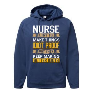 Nurse Sarcastic Graphic Funny Nursing Cool Gift Performance Fleece Hoodie