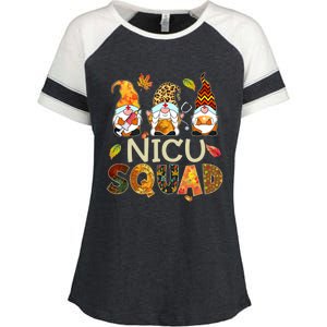 Nicu Squad Gnome Nurse Leopard Thanksgiving Fall Stethoscope Gift Enza Ladies Jersey Colorblock Tee