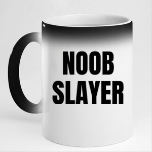 Noob Slayer Gamer Video Games 11oz Black Color Changing Mug