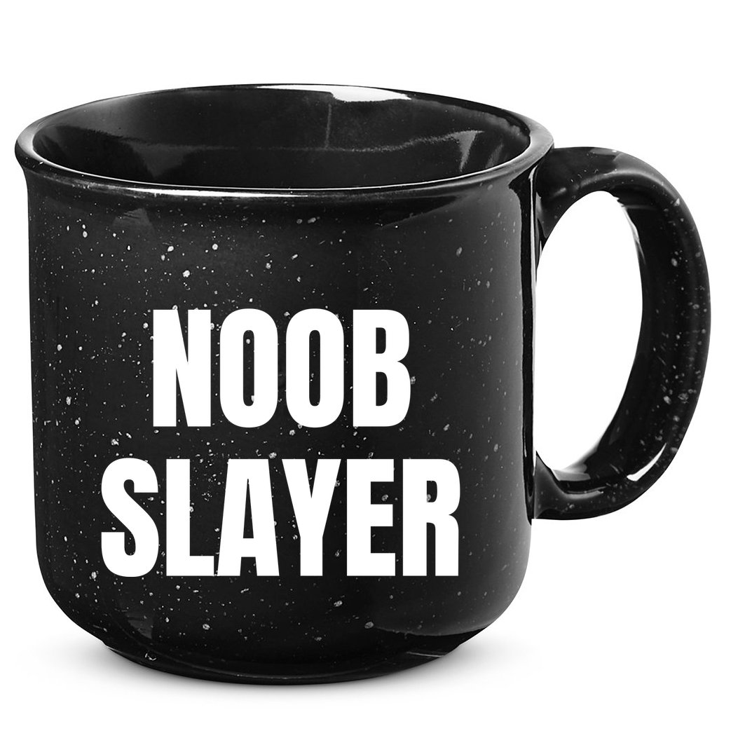 Noob Slayer Gamer Video Games 15oz Campfire Ceramic Mug