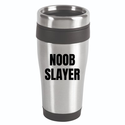 Noob Slayer Gamer Video Games 16oz Travel Tumbler