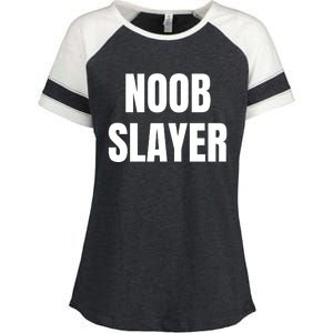 Noob Slayer Gamer Video Games Enza Ladies Jersey Colorblock Tee