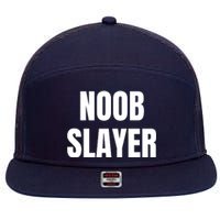 Noob Slayer Gamer Video Games 7 Panel Mesh Trucker Snapback Hat