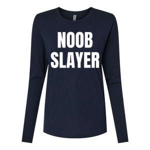 Noob Slayer Gamer Video Games Womens Cotton Relaxed Long Sleeve T-Shirt