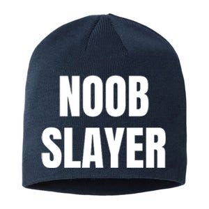 Noob Slayer Gamer Video Games Sustainable Beanie