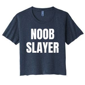 Noob Slayer Gamer Video Games Women's Crop Top Tee