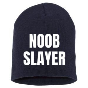 Noob Slayer Gamer Video Games Short Acrylic Beanie