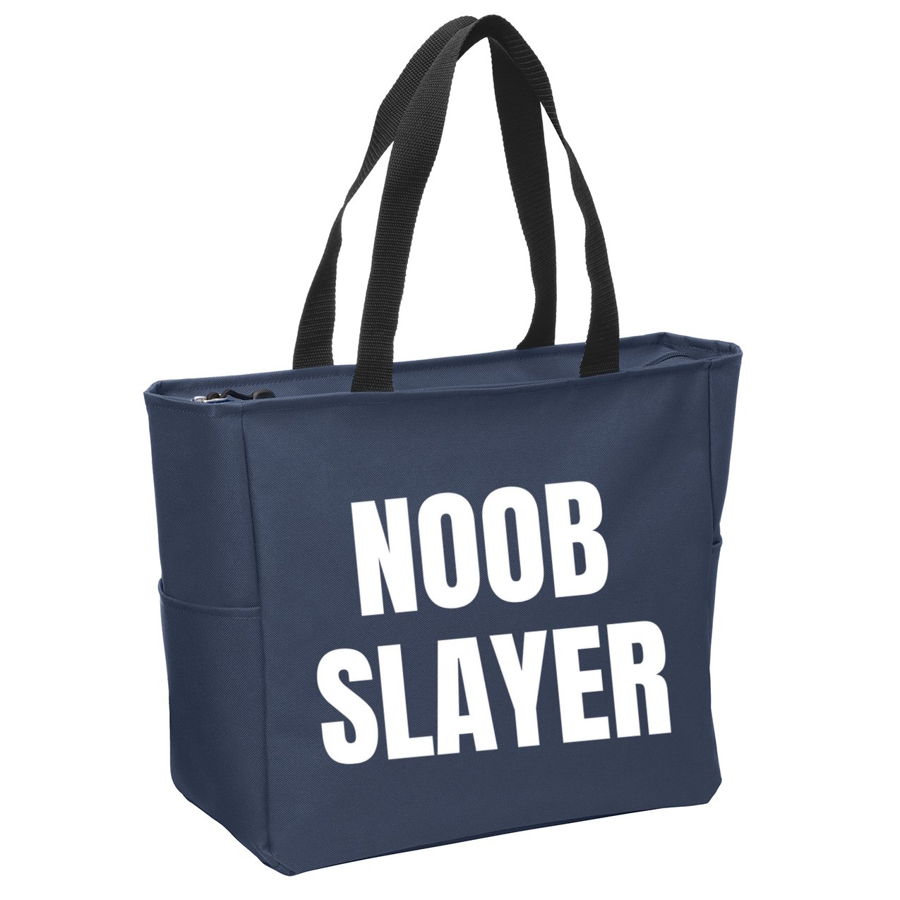 Noob Slayer Gamer Video Games Zip Tote Bag