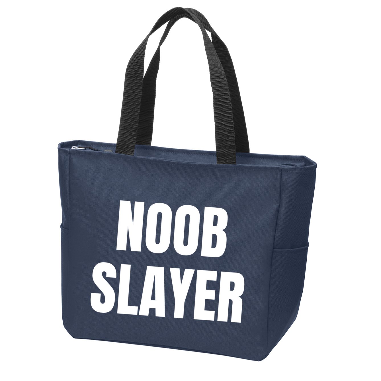 Noob Slayer Gamer Video Games Zip Tote Bag