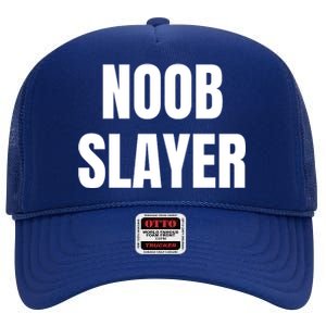 Noob Slayer Gamer Video Games High Crown Mesh Back Trucker Hat