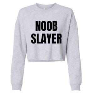 Noob Slayer Gamer Video Games Cropped Pullover Crew