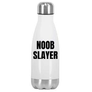 Noob Slayer Gamer Video Games Stainless Steel Insulated Water Bottle