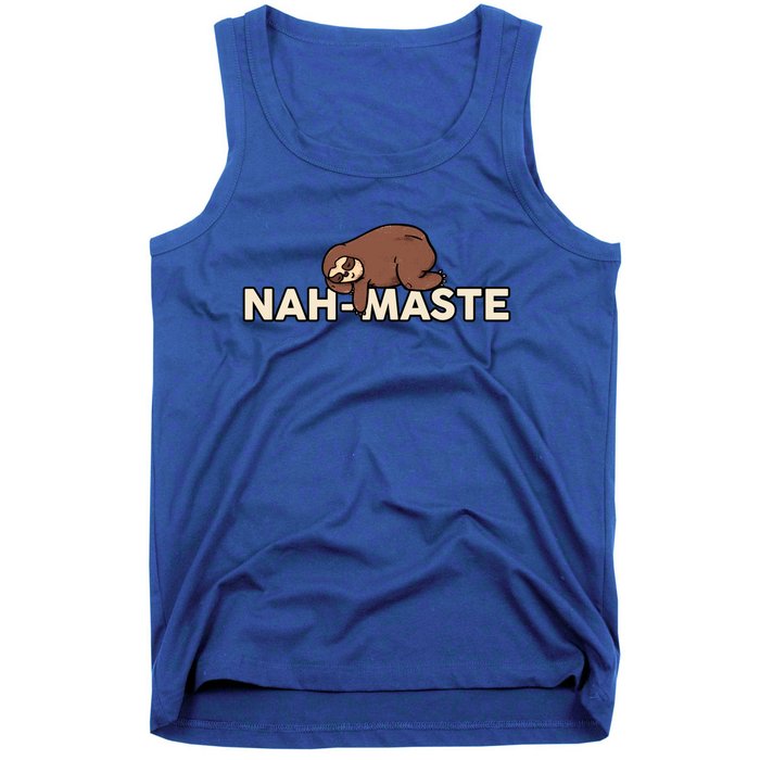 Nahgiftmaste Sloth Gift Magical Nahmaste Meditation Yoga Sloth Pun Gift Tank Top