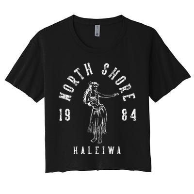 North Shore Haleiwa Hawaii Hula Vintage Style Crop Top