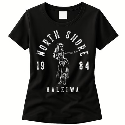 North Shore Haleiwa Hawaii Hula Vintage Style Womens T-Shirt