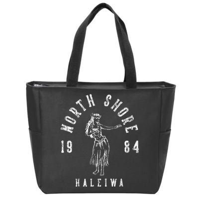 North Shore Haleiwa Hawaii Hula Vintage Style Zip Tote Bag