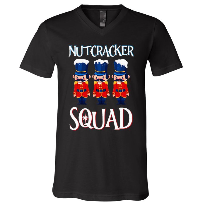 Nutcracker Squad Holiday Nutcracker Ballet Xmas V-Neck T-Shirt