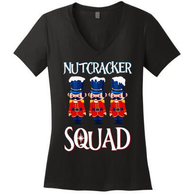 Nutcracker Squad Holiday Nutcracker Ballet Xmas Women's V-Neck T-Shirt