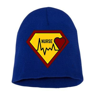 Nurse Super Hero Gift Short Acrylic Beanie