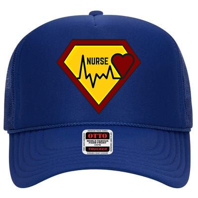 Nurse Super Hero Gift High Crown Mesh Back Trucker Hat