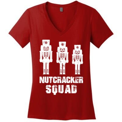 Nutcracker Squad Holiday Ballet Dance Matching Christmas Women's V-Neck T-Shirt