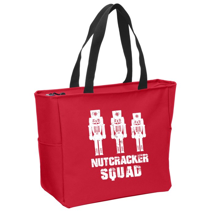 Nutcracker Squad Holiday Ballet Dance Matching Christmas Zip Tote Bag