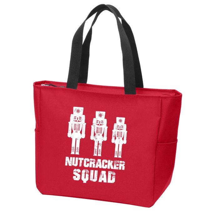 Nutcracker Squad Holiday Ballet Dance Matching Christmas Zip Tote Bag