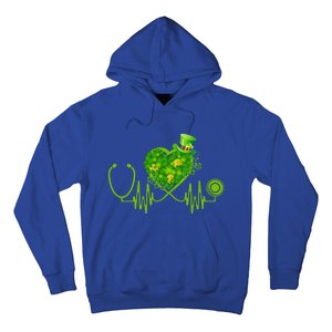 Nurse Stethoscope Heart Shamrock Irish Nurse St Patricks Day Gift Hoodie