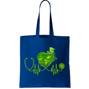 Nurse Stethoscope Heart Shamrock Irish Nurse St Patricks Day Gift Tote Bag