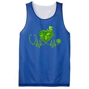 Nurse Stethoscope Heart Shamrock Irish Nurse St Patricks Day Gift Mesh Reversible Basketball Jersey Tank