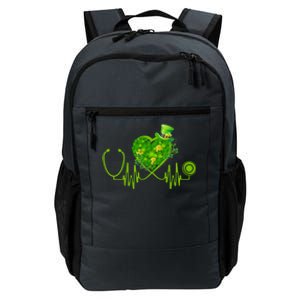 Nurse Stethoscope Heart Shamrock Irish Nurse St Patricks Day Gift Daily Commute Backpack