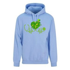 Nurse Stethoscope Heart Shamrock Irish Nurse St Patricks Day Gift Unisex Surf Hoodie