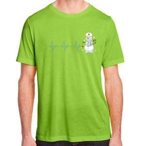 Nurse Snow Heartbeat Christmas Nursing Gift Adult ChromaSoft Performance T-Shirt