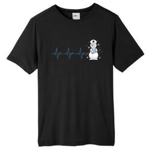 Nurse Snow Heartbeat Christmas Nursing Gift Tall Fusion ChromaSoft Performance T-Shirt