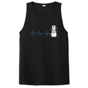 Nurse Snow Heartbeat Christmas Nursing Gift PosiCharge Competitor Tank